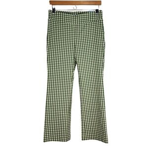 J.McLaughlin NEW Ivy Gingham Capri Pants Green White Check Pull On Stretch 6